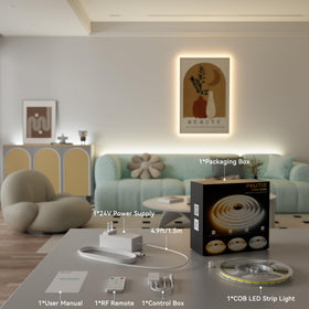 PAUTIX COB LED strip kit includes components for quick setup.