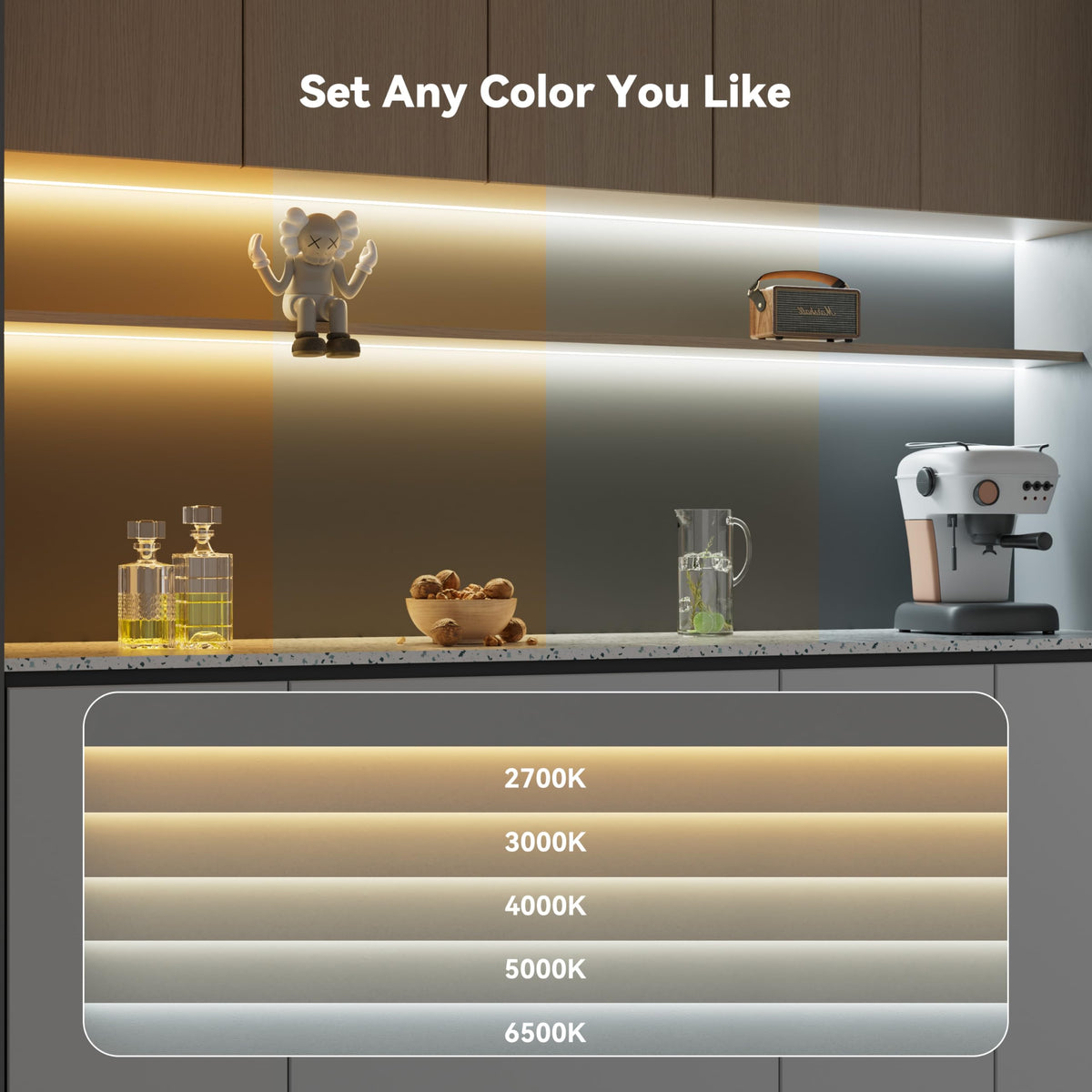 PAUTIX COB LED strip bedroom lighting offers tunable white for relaxation.