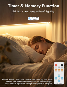 PAUTIX COB LED strip along bedroom mirror for soft, cozy lighting