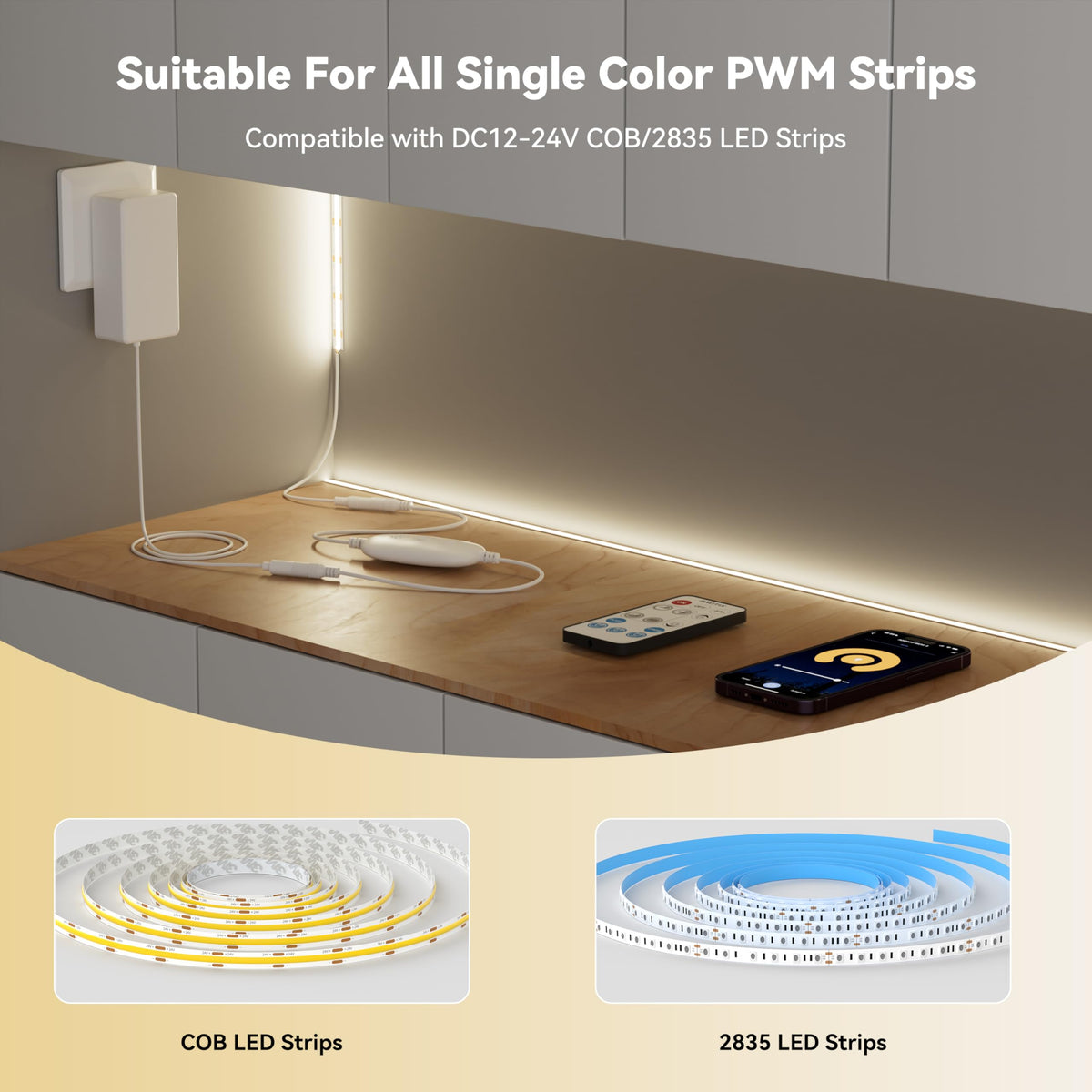 PAUTIX operates on 12-24V DC for monochrome LED strips