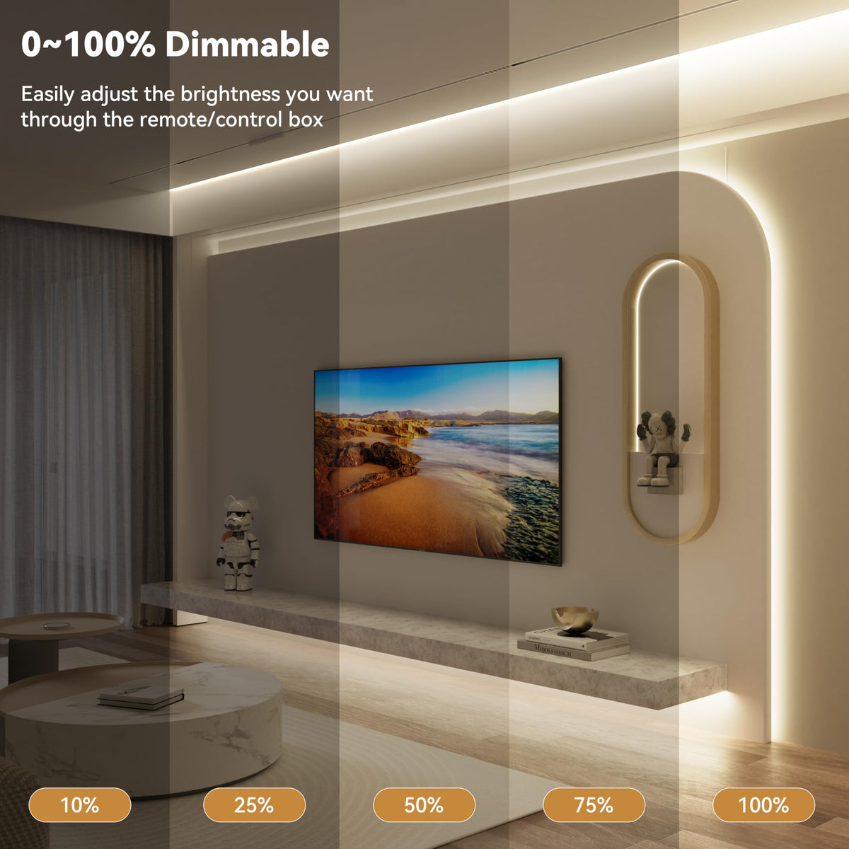 PAUTIX LED strip provides 4000K diffused light for kitchens and living spaces.