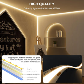 PAUTIX LED strip warm white 20ft bedroom ambience lighting