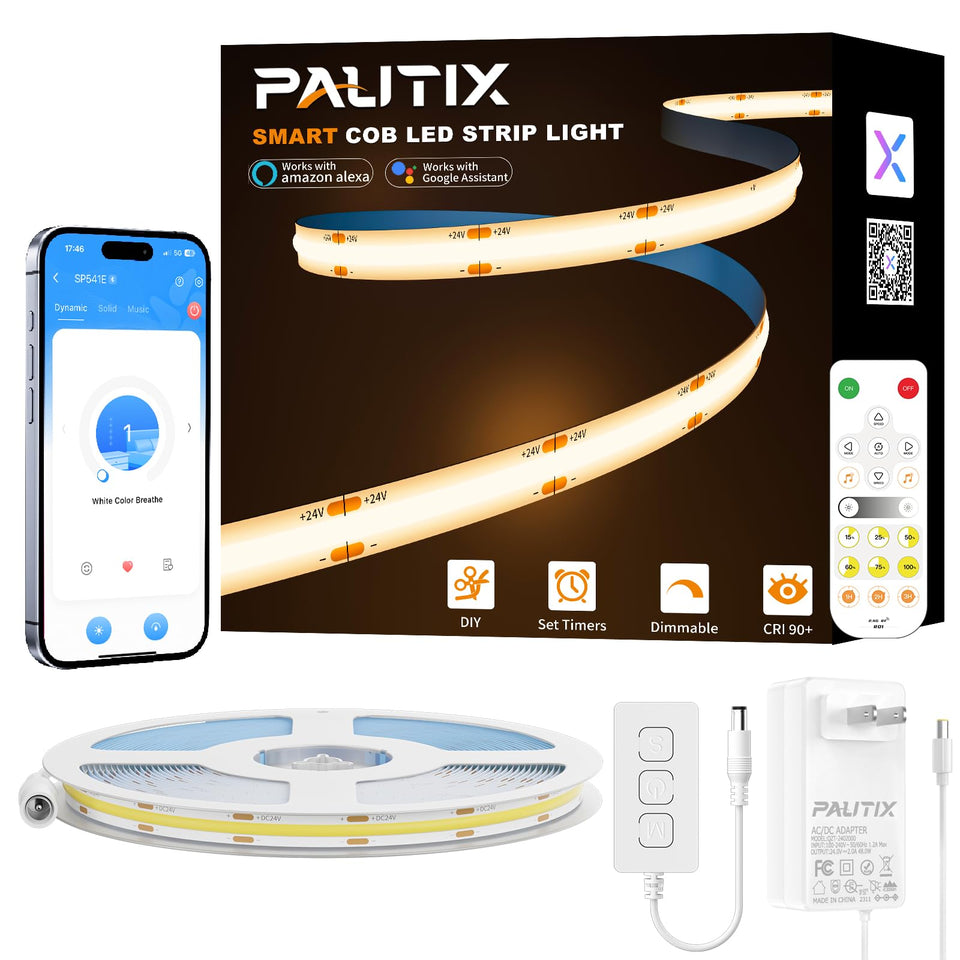 PAUTIX LED strip warm white 20ft unrolled for seamless room lighting