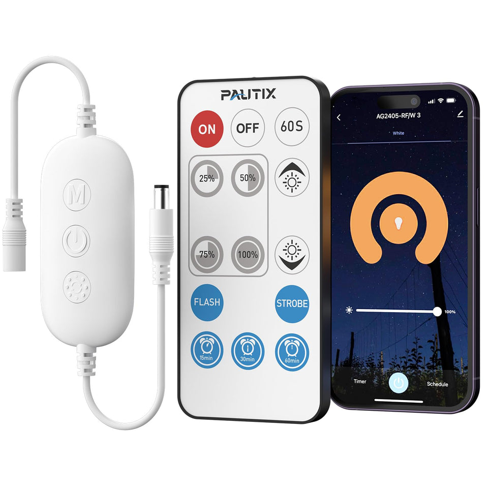 PAUTIX RF WiFi remote dimmer with 11-level brightness for 12-24V LED strips