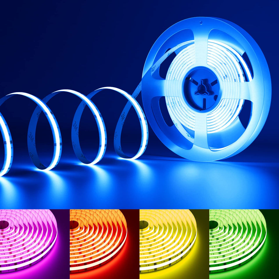 PAUTIX RGB COB LED strip under cabinet for ambient mood lighting.