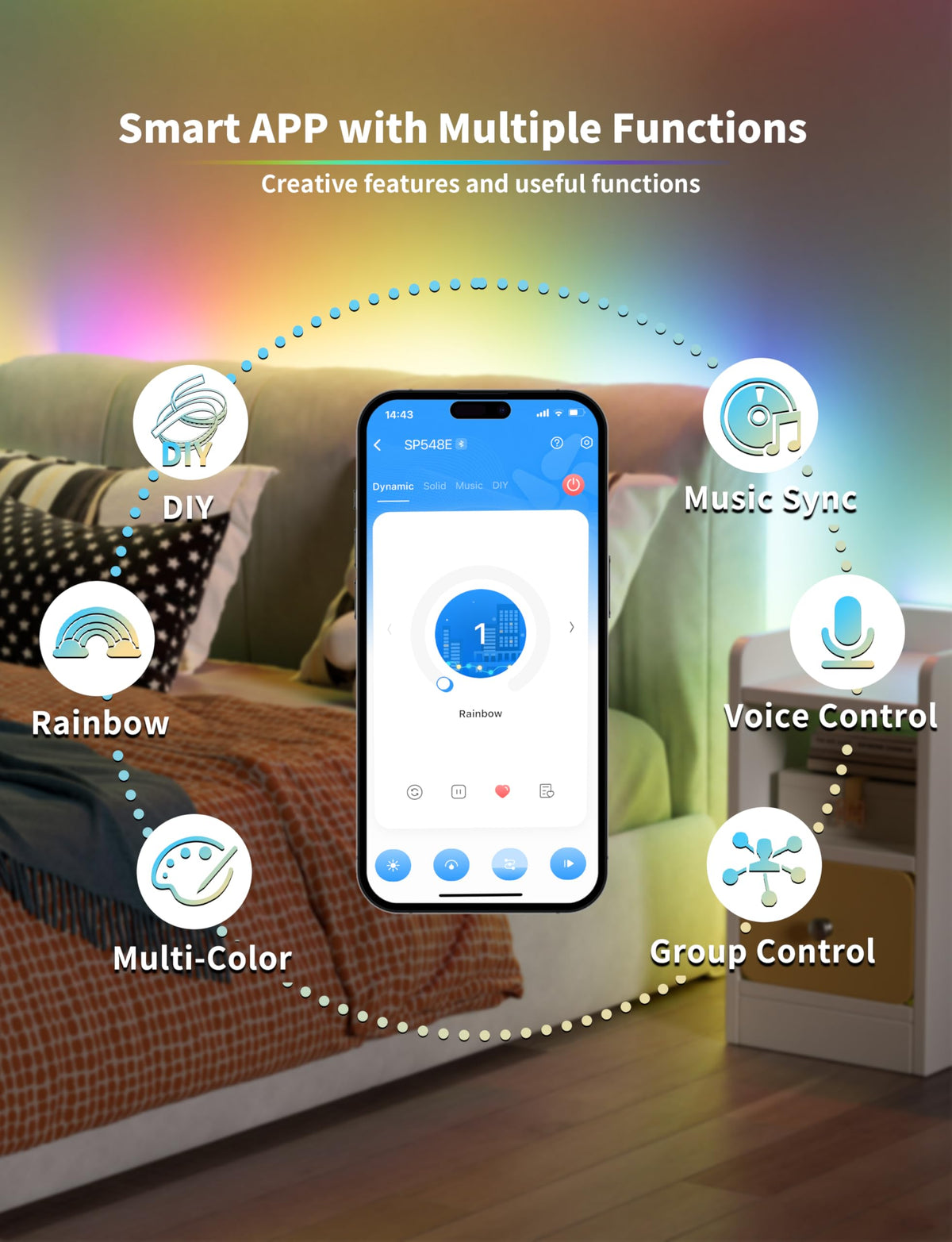PAUTIX RGB strip music-sync creates dynamic ambience with music