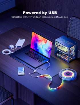 PAUTIX RGB LED strip for desk setup, immersive PC lighting