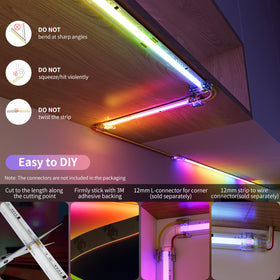 PAUTIX RGB smart IC USB LED strip for DIY lighting shapes