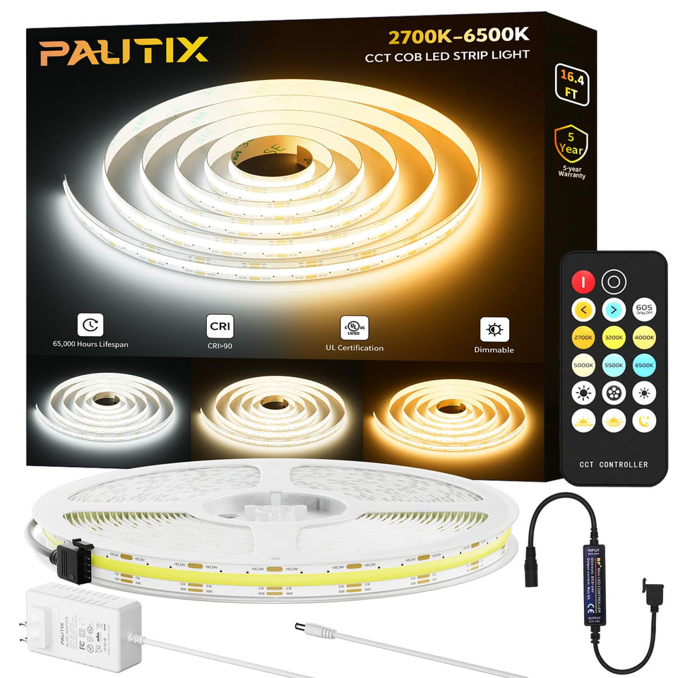PAUTIX tunable white COB strip showing flexible warmth for any room