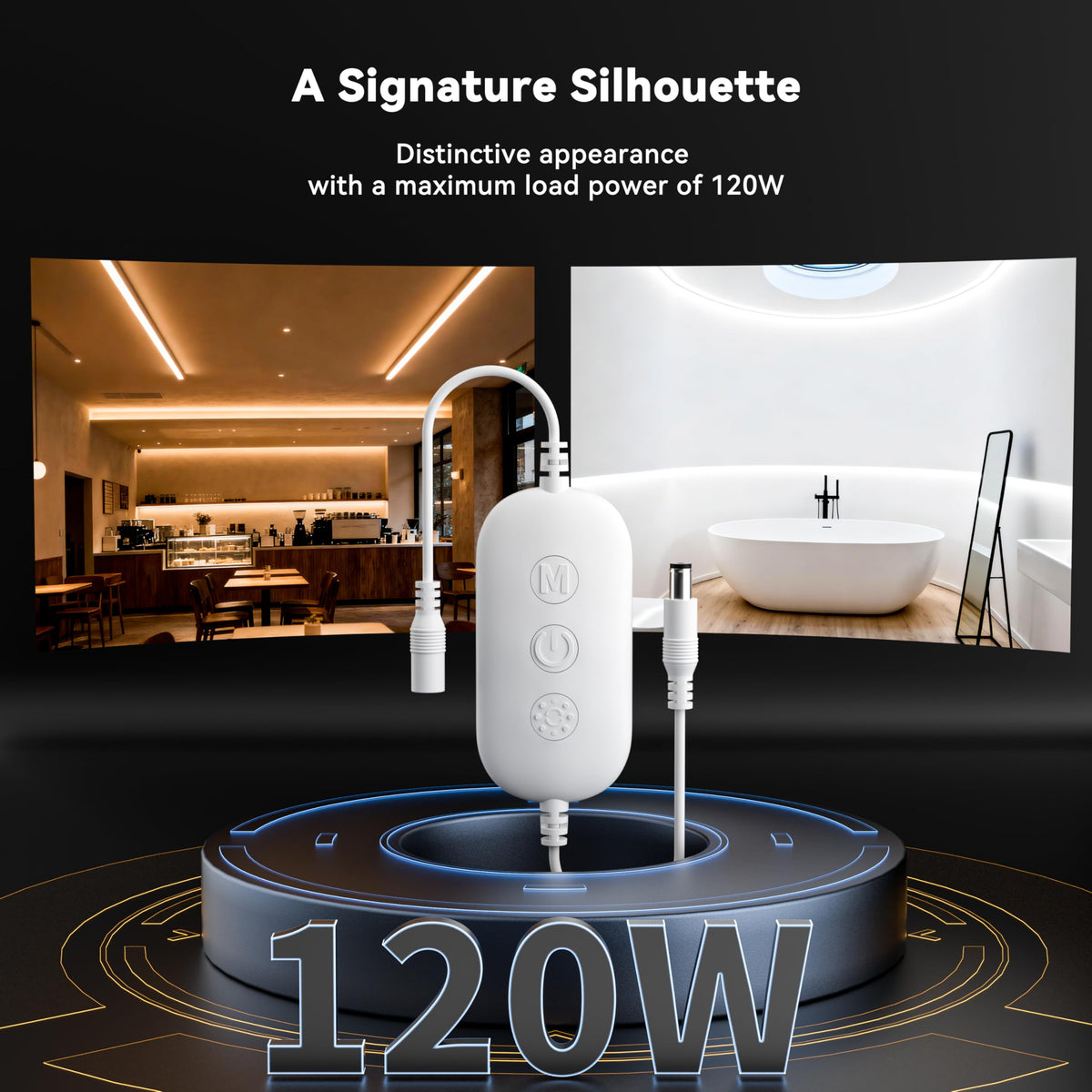 PAUTIX under-cabinet LED strips paired for ambient mood lighting