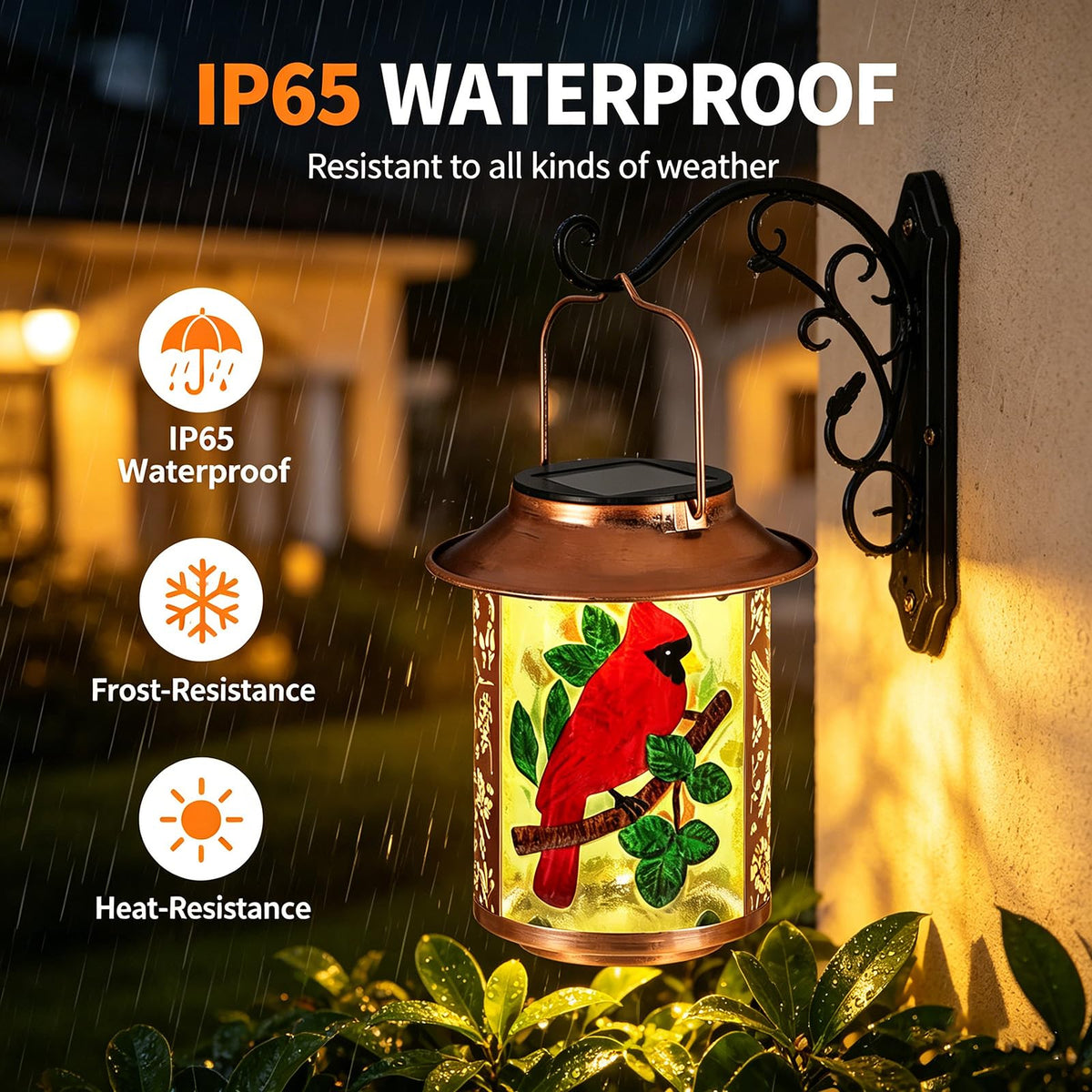 Pawatee Cardinal front porch lantern shines warmly for welcoming outdoor spaces.