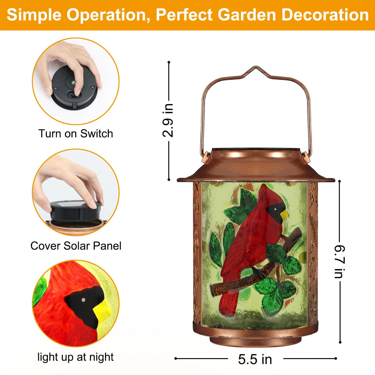 Pawatee Cardinal patio light offers solar-powered ambiance with easy setup.