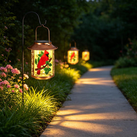 Pawatee Cardinal yard pathway lantern guides foot traffic with gentle glow.