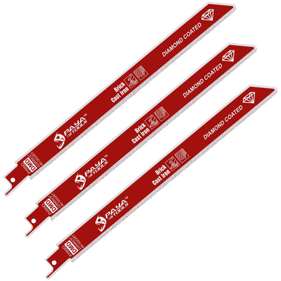 PAYA TOOLS 9-inch diamond grit blade cutting masonry with clean, precise results.