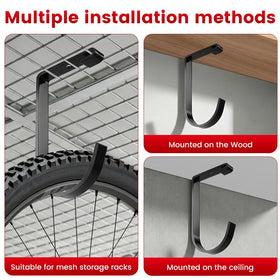 Payivsve bike hooks curved contact area protects items from scratches
