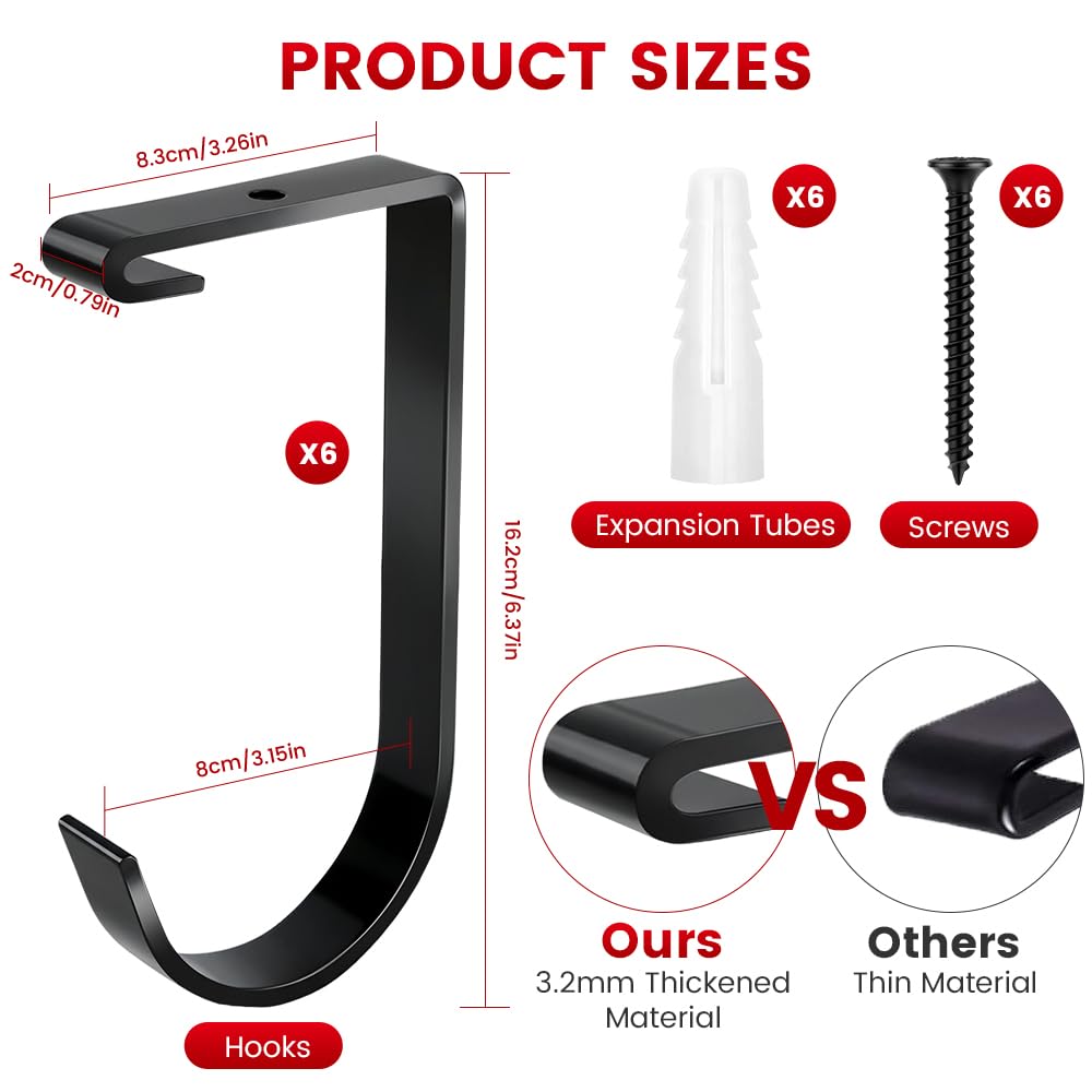 Payivsve bike hooks multi-use storage for bikes, ladders, tools