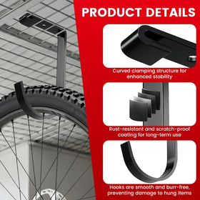 Payivsve bike hooks scratch rust coating resists garage wear