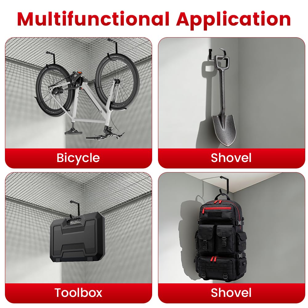 Payivsve bike hooks six-pack bundle for organized garage storage