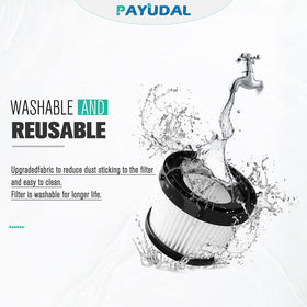 PAYUDAL washable reusable filter can be rinsed and reused.
