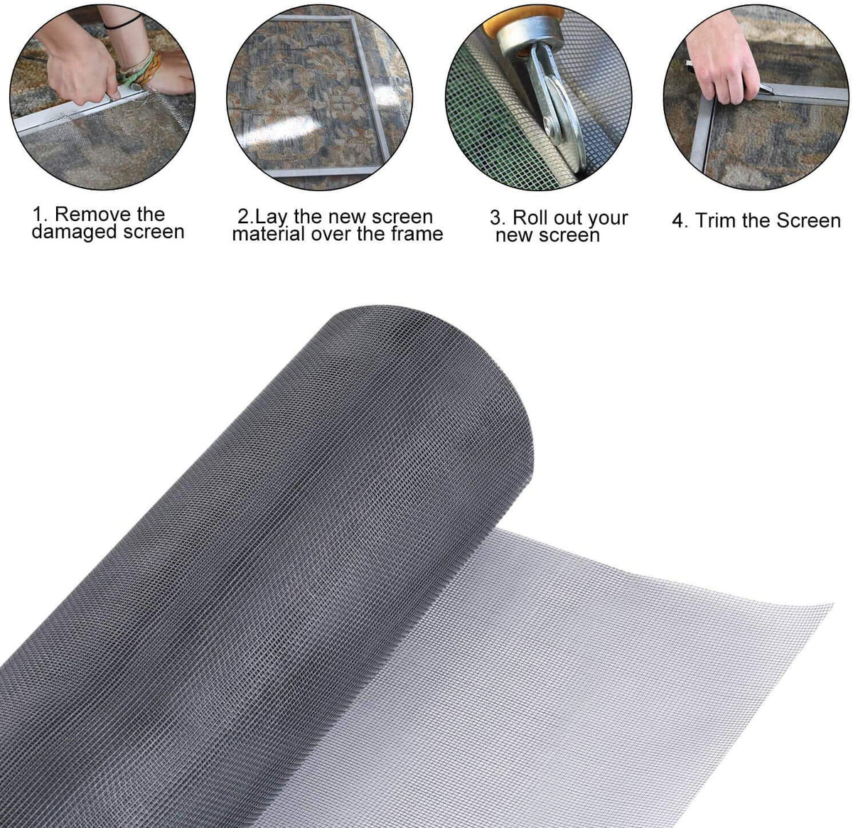 Pazaka fiberglass screen roll installed on a porch for durable screening