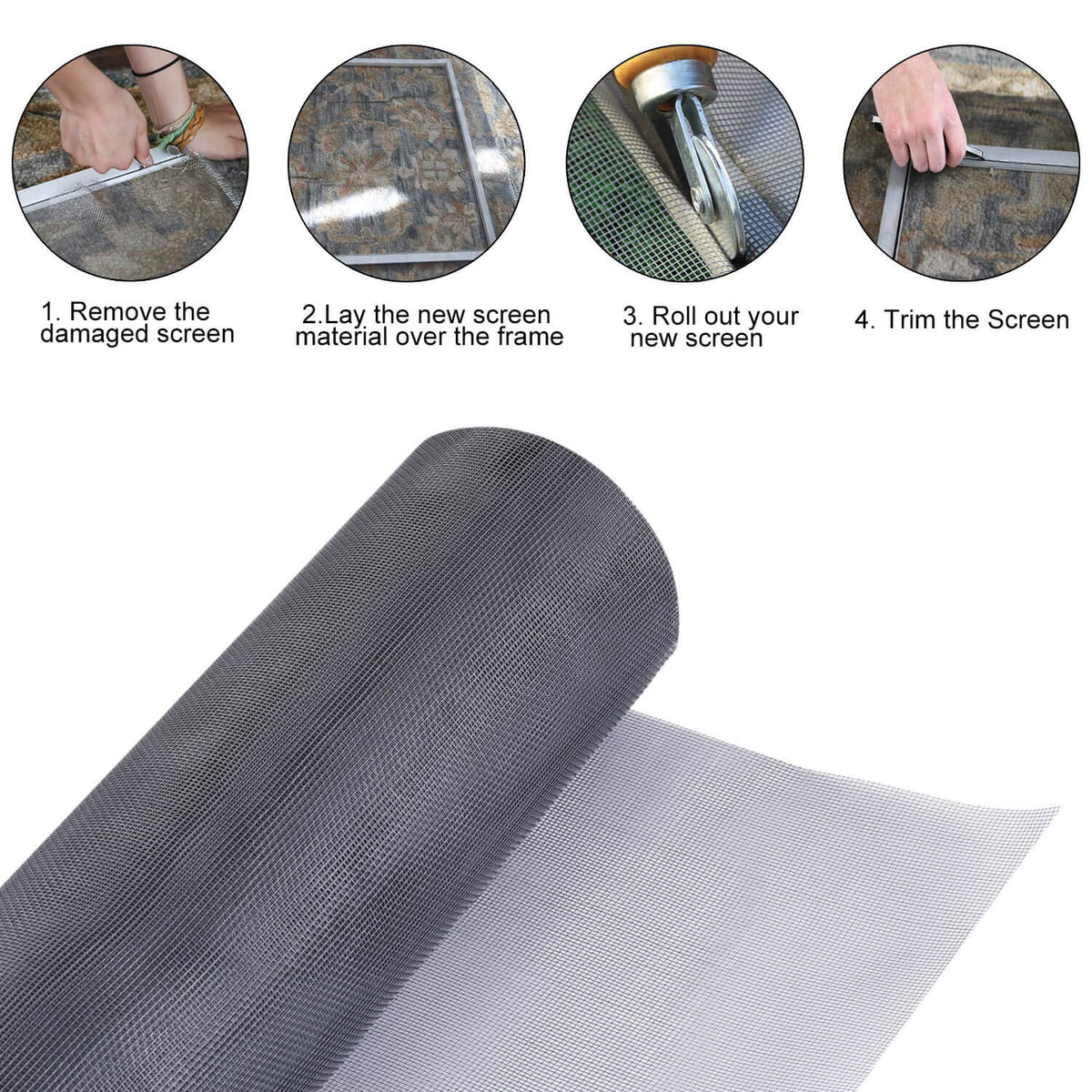 Pazaka patio screen roll 36x100 black suited for porch and deck screens.