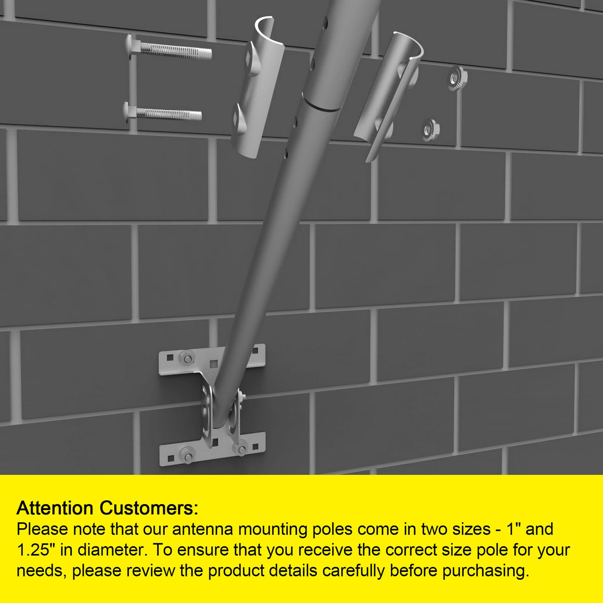 PBD Extension Pole includes two nuts and bolts in sealed bag.