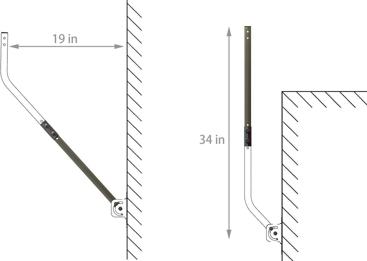 PBD Extension Pole provides improved stand-off distance from mount base.