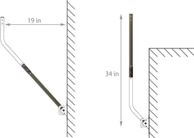 PBD Extension Pole provides improved stand-off distance from mount base.