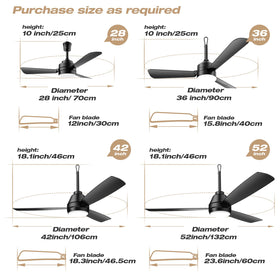 PBLALA 16-foot plug-in ceiling fan light for simple setup