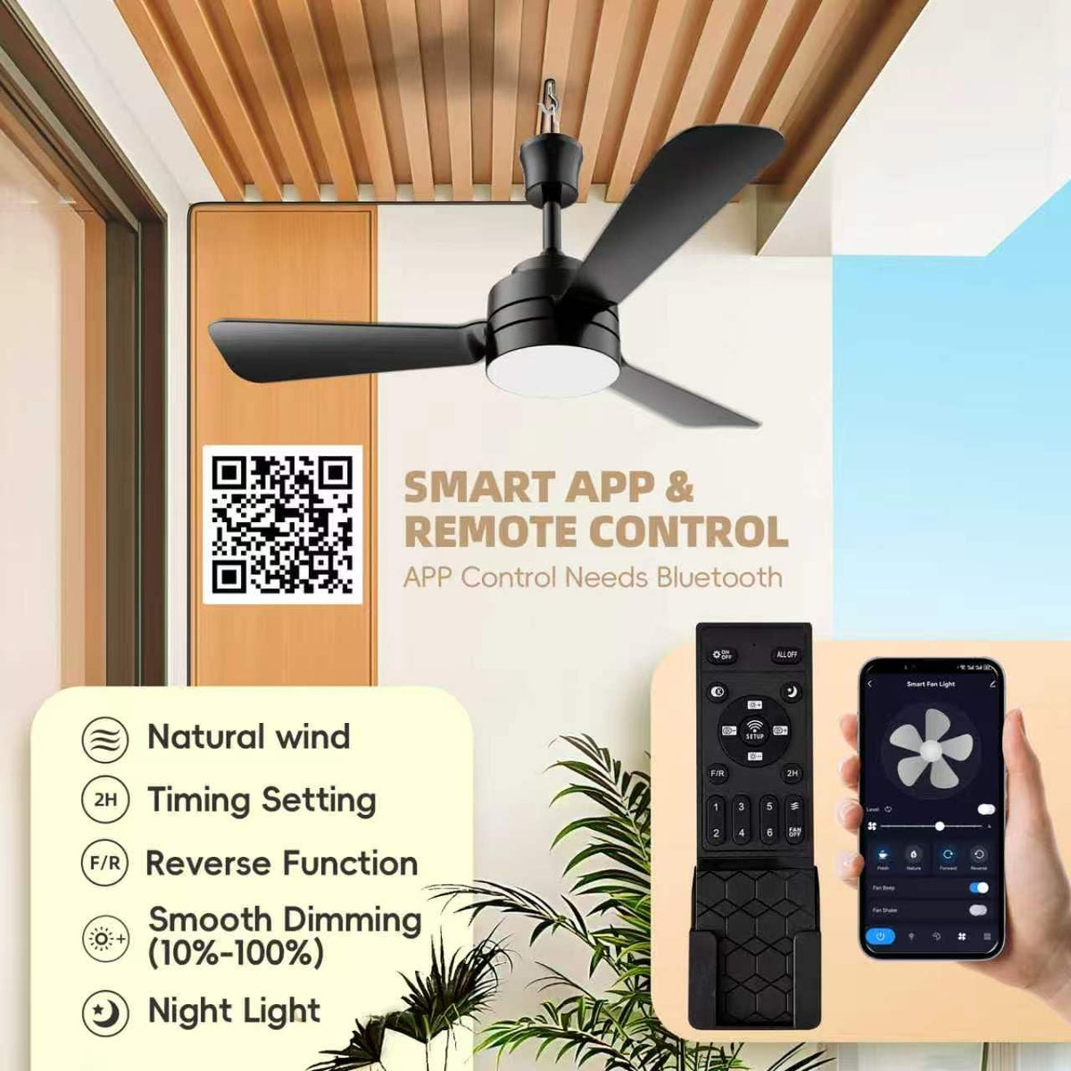 PBLALA 28 outdoor ceiling fan remote control for patio comfort.