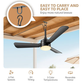 PBLALA gazebo fan light mounted on a hook for flexible placement