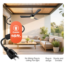 PBLALA patio pergola ceiling fan light installed for outdoor living