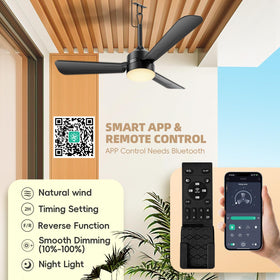 PBLALA remote-controlled ceiling fan light with multiple speeds