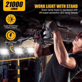PBPHX LED work light side angle showing adjustable height for versatile workspace