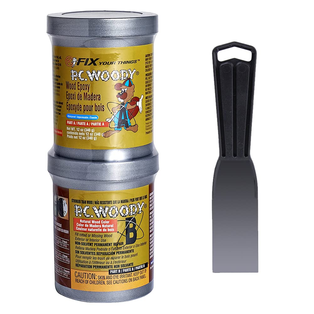 PC-Woody epoxy paste tub tan for wood repair in a workshop