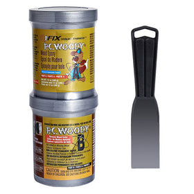 PC-Woody epoxy paste tub tan for wood repair in a workshop