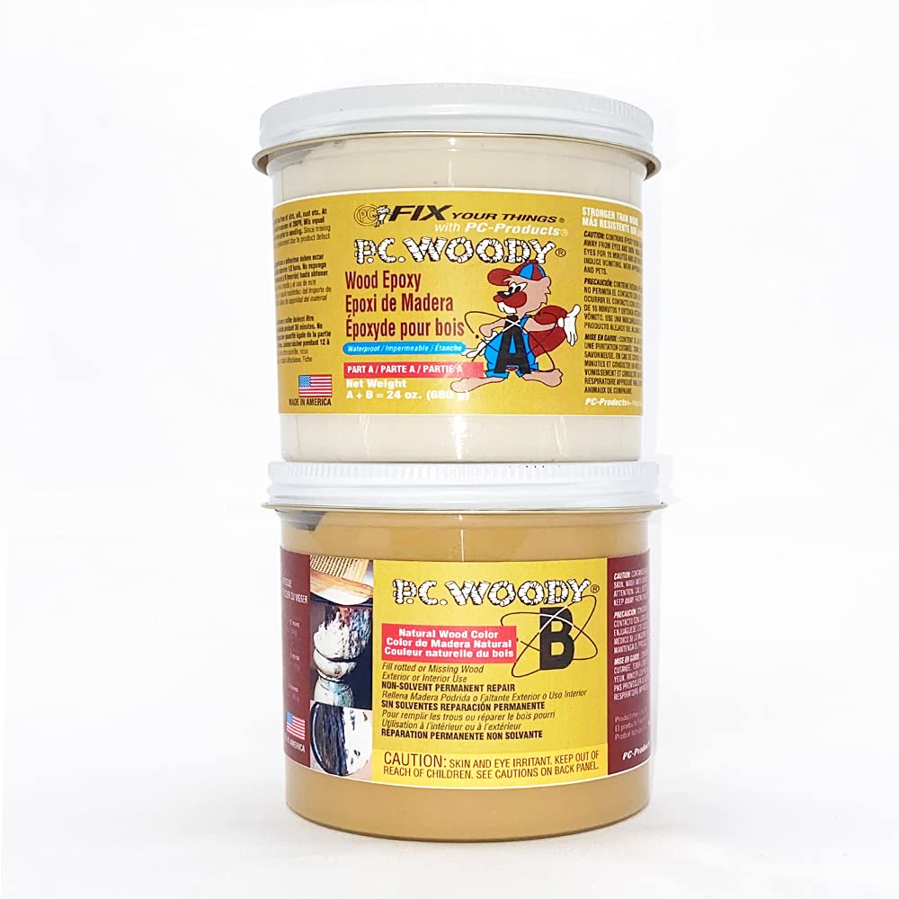 PC-Products PC-Woody epoxy paste tub for durable wood repair.