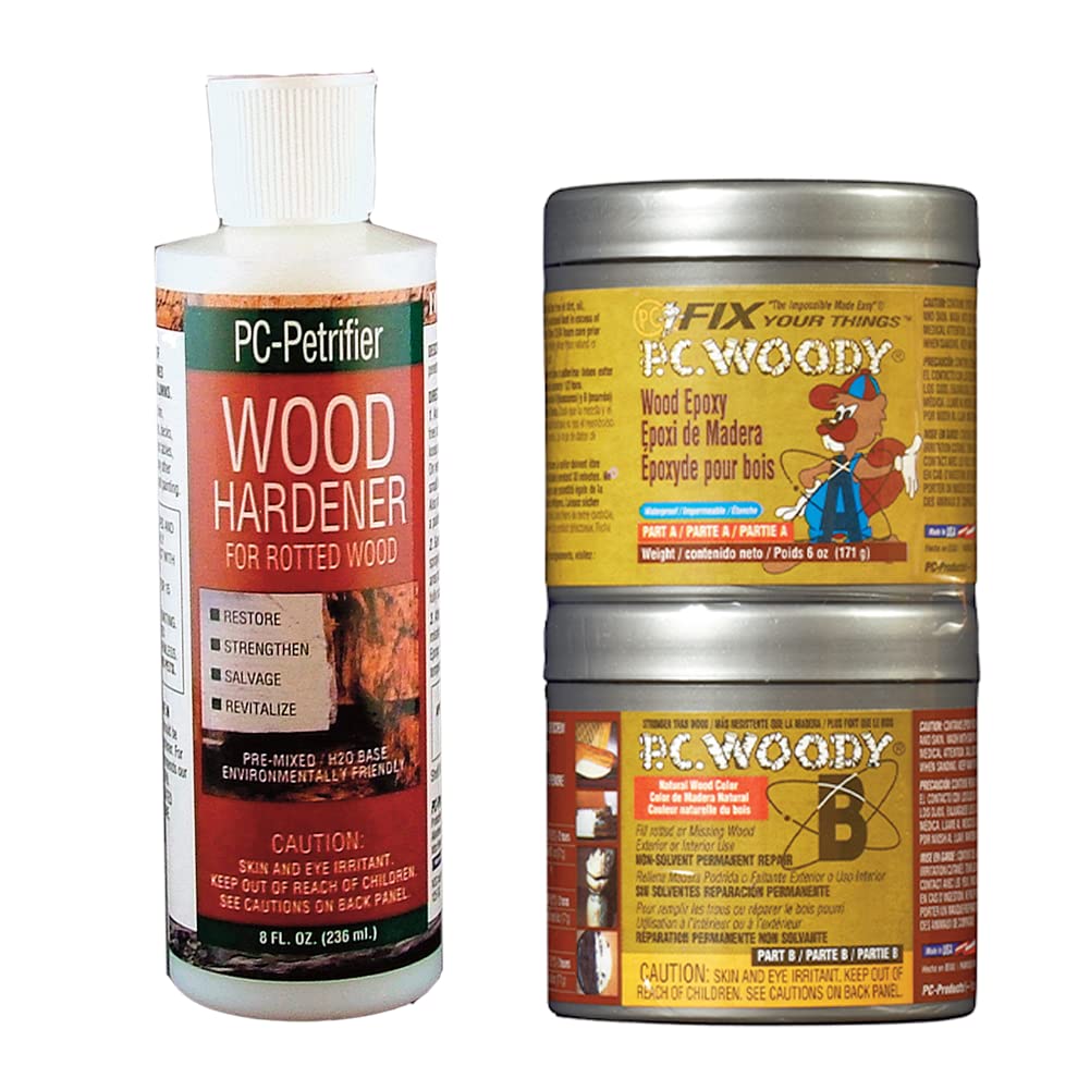 PC-Petrifier penetrates rotted wood to reinforce window sills and frames.