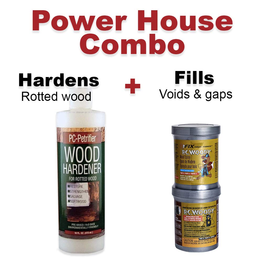 PC-Woody epoxy paste fills missing wood for durable, paintable repairs.