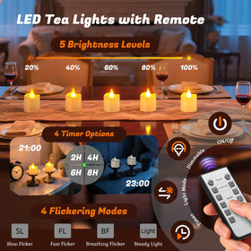 PChero 3D flame tea light with lifelike flicker and safety.