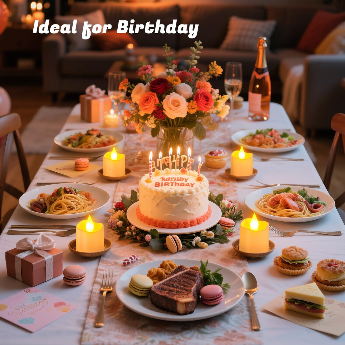 PChero warm glow enhances Christmas tables indoors or outdoors.