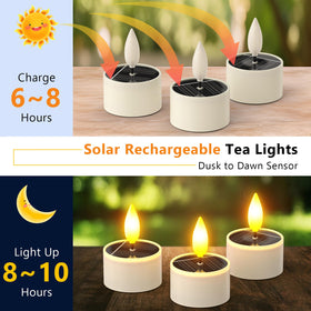 PChero dusk-to-dawn solar tea light provides steady all-night light