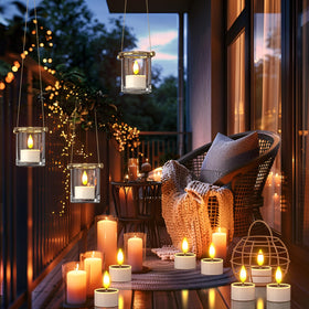PChero patio table decor with warm, maintenance-free ambiance