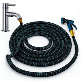 PCLOOV indoor sink hose attachment with brass fittings for durable, rust-resistant use.