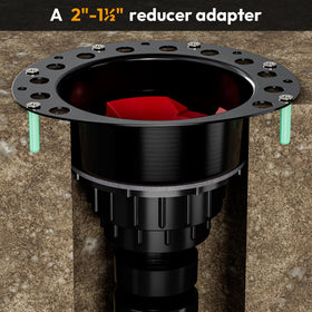 PCQSURE structural subfloor secured drain ensures stable load distribution and leak prevention.