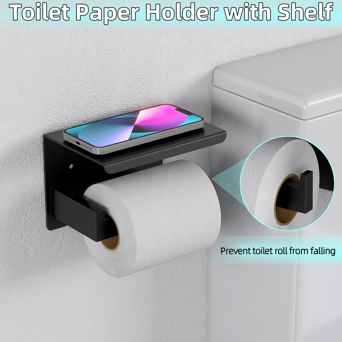 PDBADA toilet paper holder with durable finish for easy daily use.
