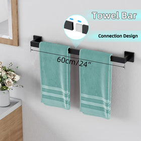 PDBADA square towel ring complements the set for quick hand towel access.