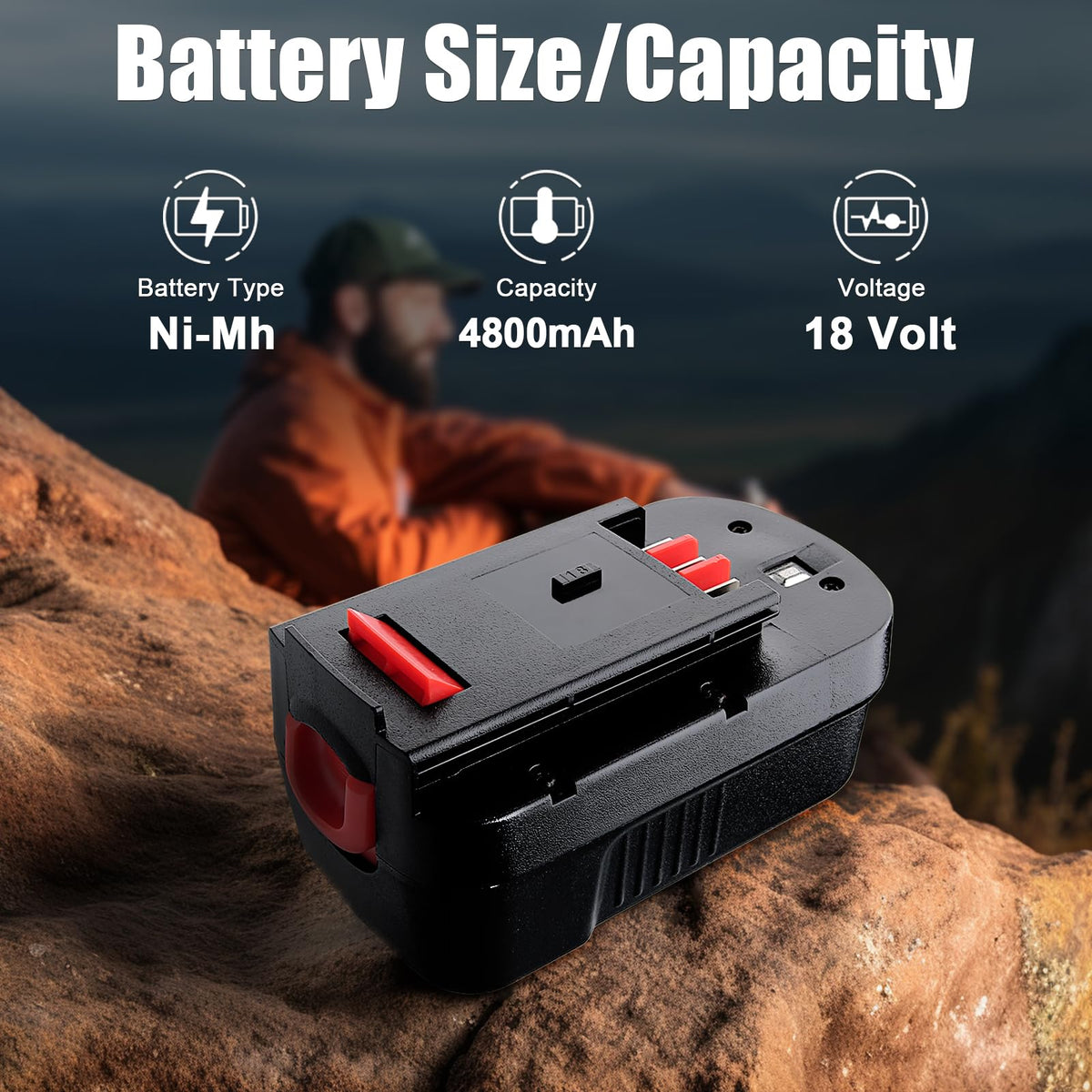 PDstation HPB18 2-pack side view, ready-to-swap power for drills and trimmers.