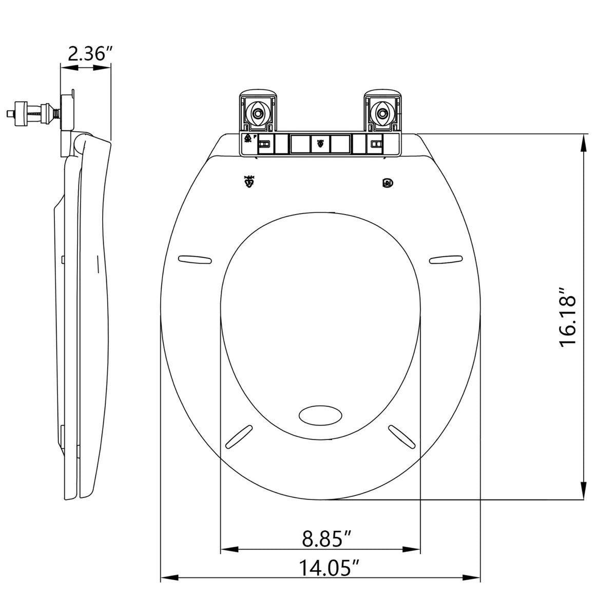 PeacefulHues universal-fit round seat fits most standard toilets securely.