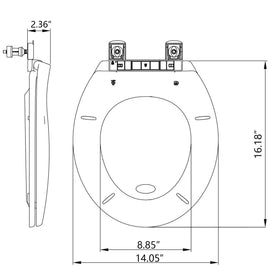 PeacefulHues universal-fit round seat fits most standard toilets securely.